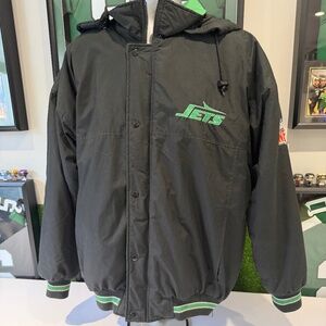 Vintage 90s NFL New York NY Jets Starter Puffer Jacket With Hood Size Large